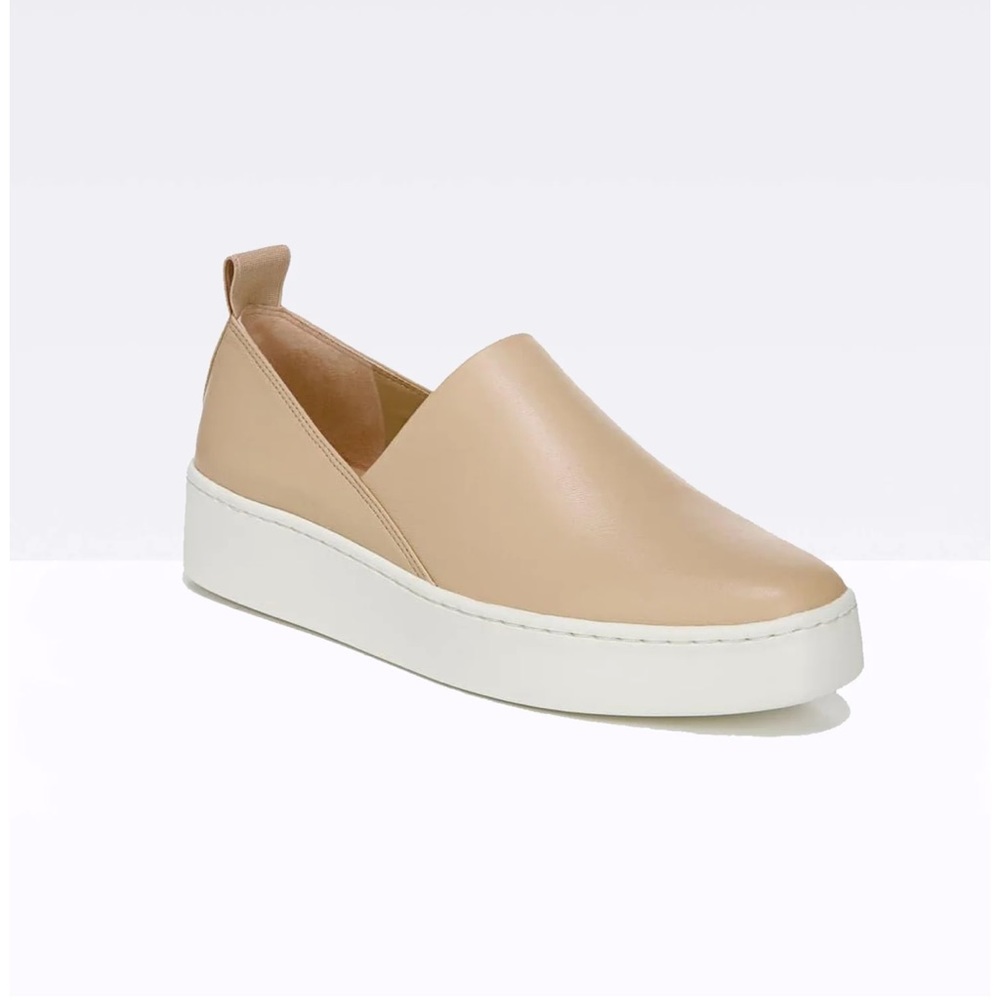 Vince Saxon 2 Slip on Leather Platform Sneaker in wheat
